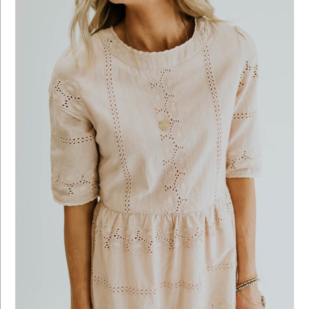 Roolee Cotton Eyelet Midi Dress